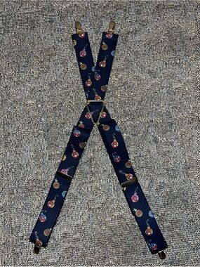 Santa Claus CAS Germany Vintage Christmas Suspenders Mens Elastic Braces